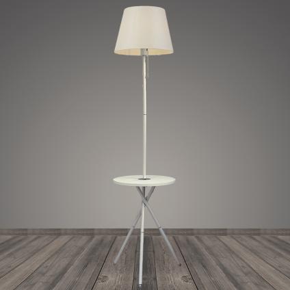 Торшер со столиком T2068 WT белый/бежевый абажур 1x40W E27 h1600, BTH